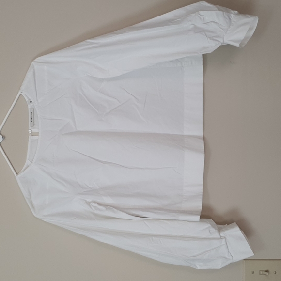 Babaton Aritzia Niki Poplin Puff Sleeves Blouse - Picture 3 of 9
